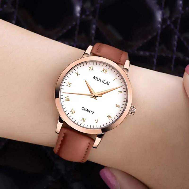 Rose Gold Brand Leather dw style Watch Luxury Classic Wrist Watch