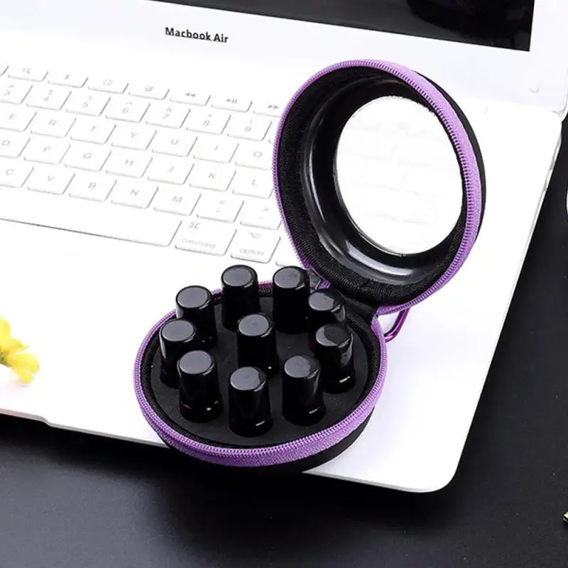 

Hot Sale 10 Bottle Essential Oil Perfume Makeup Bags Women Nail Polish 2.5ML Storage Carry Pouch Suitable desktop Container A30