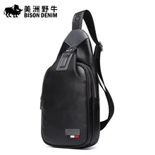 BISON джинсовая брендовая мужская пляжная сумка из натуральной кожи, мужские сумки на плечо, мужская сумка-мессенджер, повседневная сумка через плечо