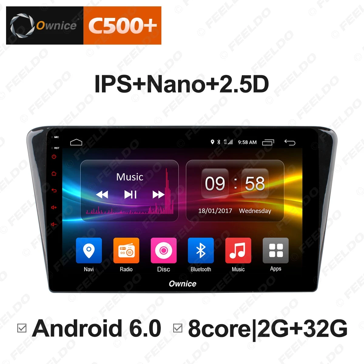 Sale FEELDO 10.1 " Android 6.0 4-Core/DDR3 1G/16G/Support 4G Dongle Car Media Player With GPS/FM/AM RDS For Peugeot 408 2014-2016 2