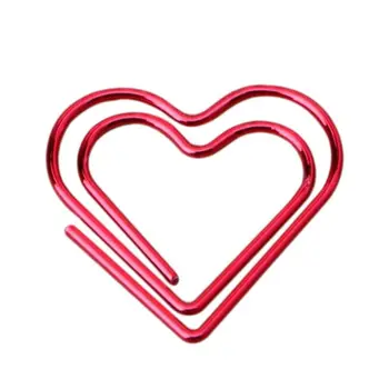 

12Pcs Creative Love Heart Metal paper clip Strong Grip Colored File Binder