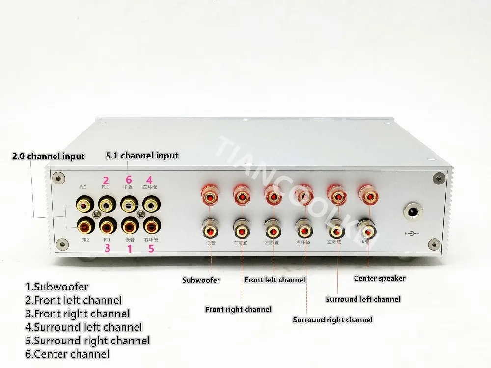 TIANCOOLKEI WL51 6 ти канальный цифровой стерео аудио усилитель опыт мощность AC3 DSD Dolby