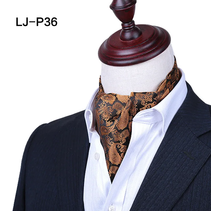 2019 Men Silk Cravat Hanky Set Paisley Style Scarf Mens Neckerchief