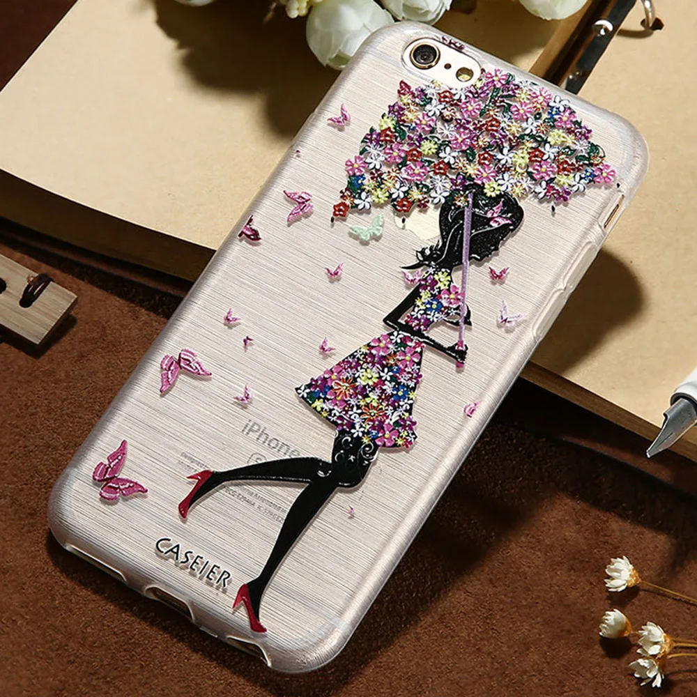 Чехол CASEIER Girly для iPhone 8 Plus 7 мягкий Ультратонкий силиконовый чехол из ТПУ X Funda Capinha