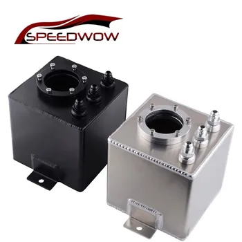

SPEEDWOW 2L Billet Aluminum High Flow Fuel Filter Swirl Surge Pot Tank AN6 Suge Tank With Fittings