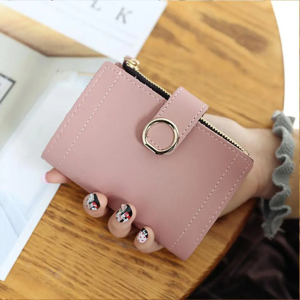 

PinShang Ladies Elegant Solid Color Short PU Lovely Small Purse