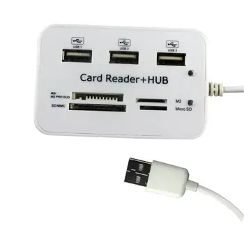 

High quality USB Combo Multi-function 3 Ports USB 2.0 Hub Micro SD Card Reader Adapter support sd mini sd micro sd ms micro
