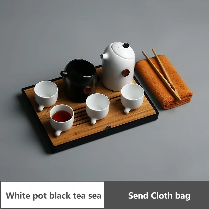 

5xfj Portable Travel Tea Set Suit Cloth Package Accept Ceramics Teapot Teacup Tea Tray A Complete Set Kung Fu Tea Have