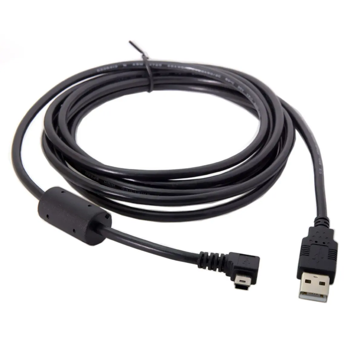 

CYDZ Right Angled 90 Degree Mini USB B Type 5pin Male to USB 2.0 Male Data Cable with Ferrite 3.0m