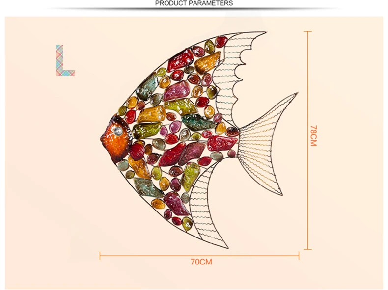 Креативное украшение для украшения дома Настенная скульптура Абстрактная Металлическая Статуя Рыбы ТВ Рождественский подарок