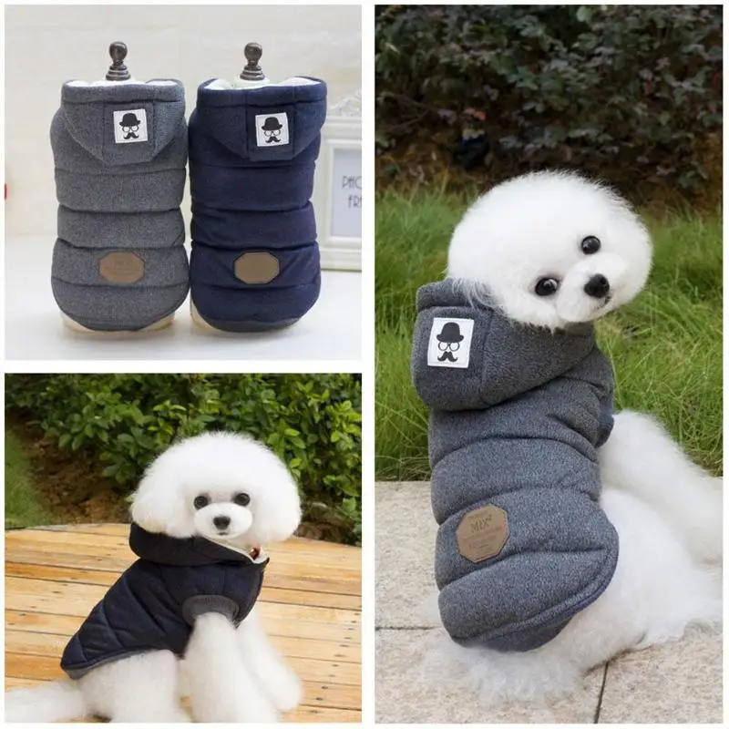 Two Feet Winter Warm Pet Dogs Jackets Soft Cotton Casual Puppy Outfits