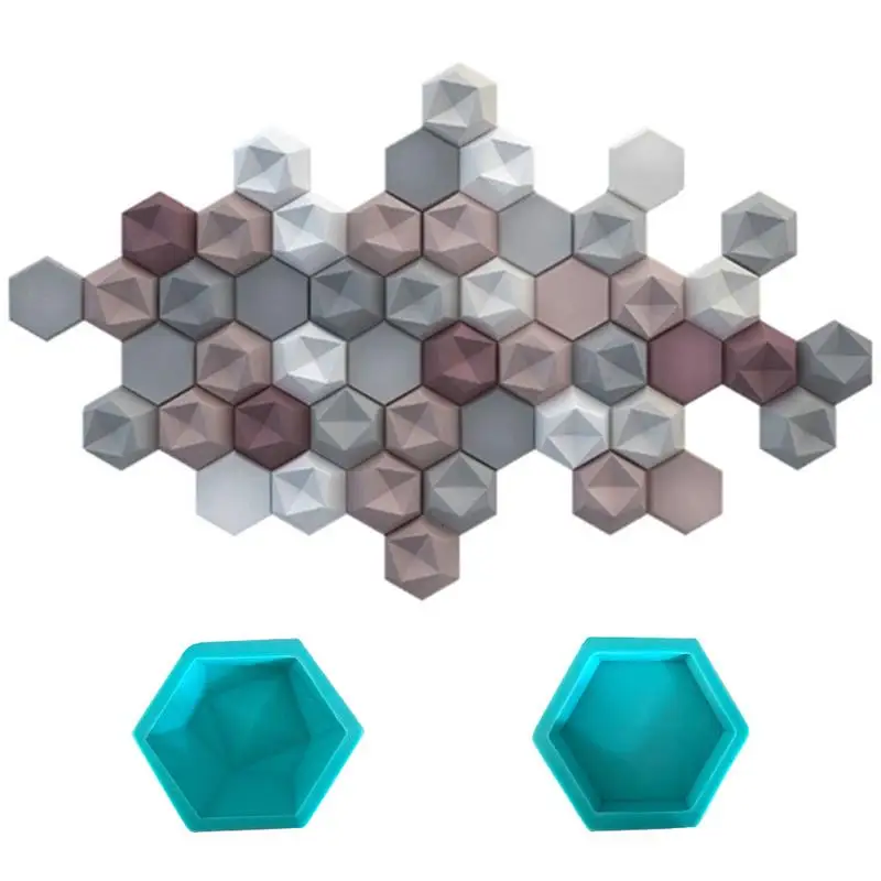 

Geometric Wall Concrete Molds TV Background Decoration Wall Brick Silicone Forms Wall Stone Tile Hexagon Craft Silicone Mold