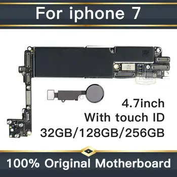 

Original unlocked for iphone 7 Motherboard with Touch ID Mobile phone Mainboard with Chips Logic Boards 32GB/128GB/256GB
