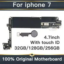Оригинальная разблокированная материнская плата для iphone 7 с сенсорным ID мобильный телефон материнская плата с чипами логические платы 32 ГБ/128 ГБ/256 ГБ