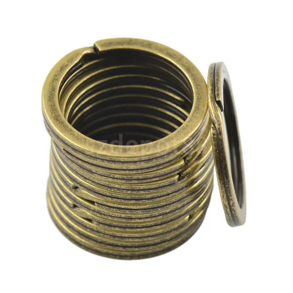 

12pcs 28mm Split Hoop Key Rings Key Chain Holder Antique Bronze DIY