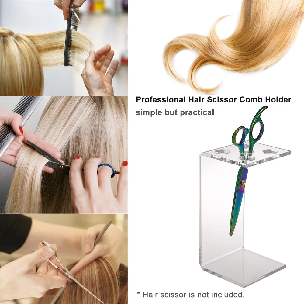 

Professional Hair Scissor Comb Holder Salon Scissor Shear Rack Hairdressing Combs Organizer Acrylic Transparent