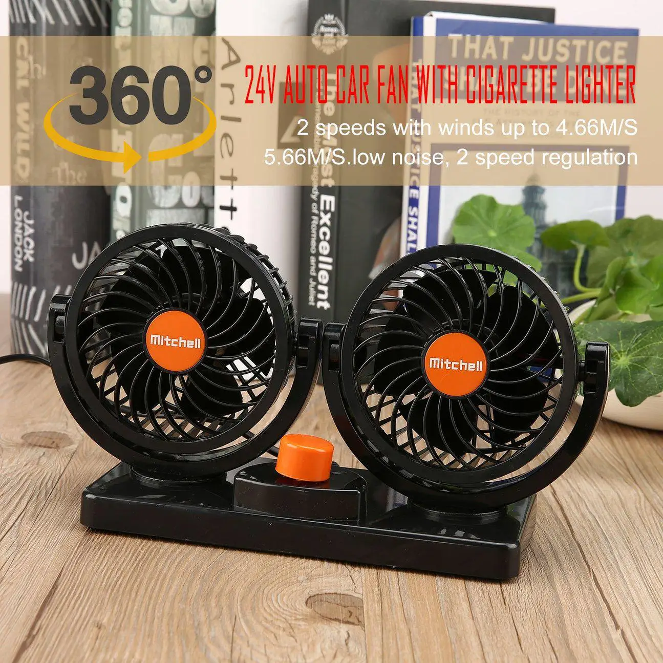 

24V Car Fan Ventilador Air Conditioning Double Head Auto Air Cooler Cars Ventilator Double Motor for Car 360 Degree Rotatable 29