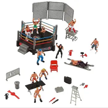 

Wrestler Athlete Wrestling Figure Gladiator Model Set With Fighting Station Arena Cage Assembled Battle Game Toy For Boys