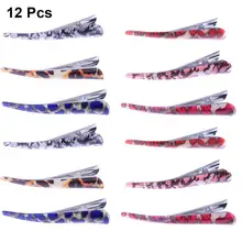 12 шт. Длинные акриловые ногти Утконос шпилька Леопардовый принт зажим «утиный клюв» для женщин леди(Леопардовый принт смешанных цветов