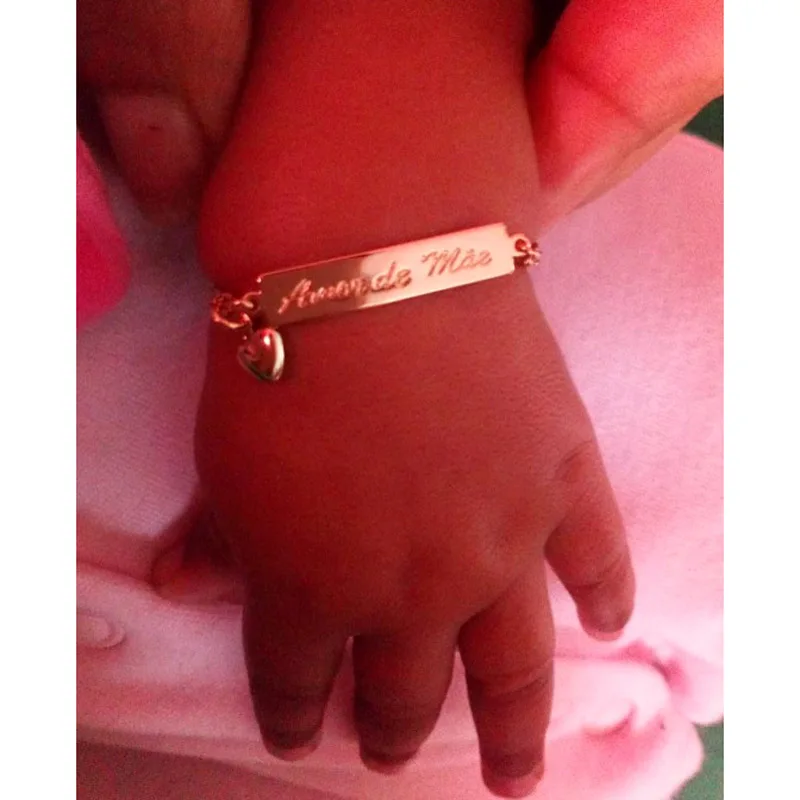 الأم الحب طفل أساور الذهب الاطفال مجوهرات التعميد شارة Pulseira بيبي الفتيات الفتيان Bileklik Branzoletki Dzieci B01Mae الأم الحب طفل أساور الذهب الاطفال مجوهرات التعميد شارة Pulseira بيبي الفتيات الفتيان Bileklik Branzoletki Dzieci B01Mae
