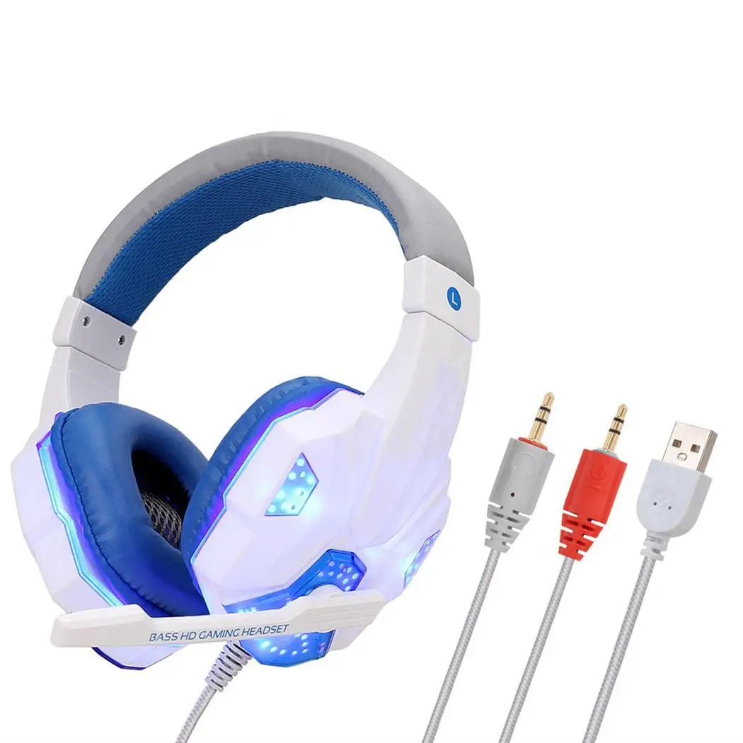 Проводная компьютерная игровая С микрофоном светодиодный 110dB свет 20 20000 Гц 32 Ом 40