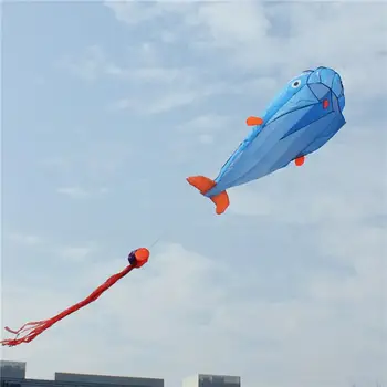 

3D Dolphin Kite Huge Soft Parafoil Giant Dolphin Kite Outdoor Sport Flying Kites Games Beach Kite Sports Family Activity Games