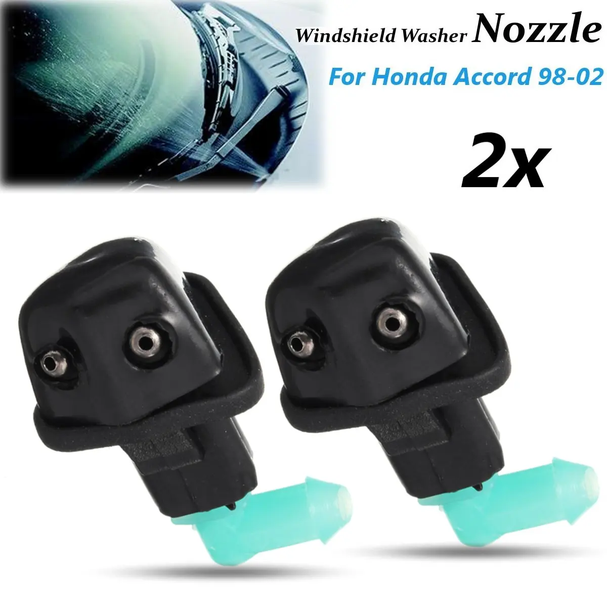 

Pair NEW For Honda for Accord 1998 1999 2000 2001 2002 Windshield Washer Wiper Nozzle Sprayer 76810-S84-C02
