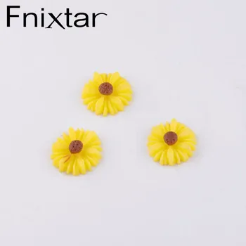 

Fnixtar SunFlower Chrysanthemum Resin Flatback Cabochons Small Daisy Flower DIY Scrapbook Hair Bow 16/12mm 300piece/lot