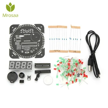 

Upgrade DIY DS1302 Light Control Rotation LED Electronic Clock Kit Board Rotating electronic clock set Nightlight music Clocks