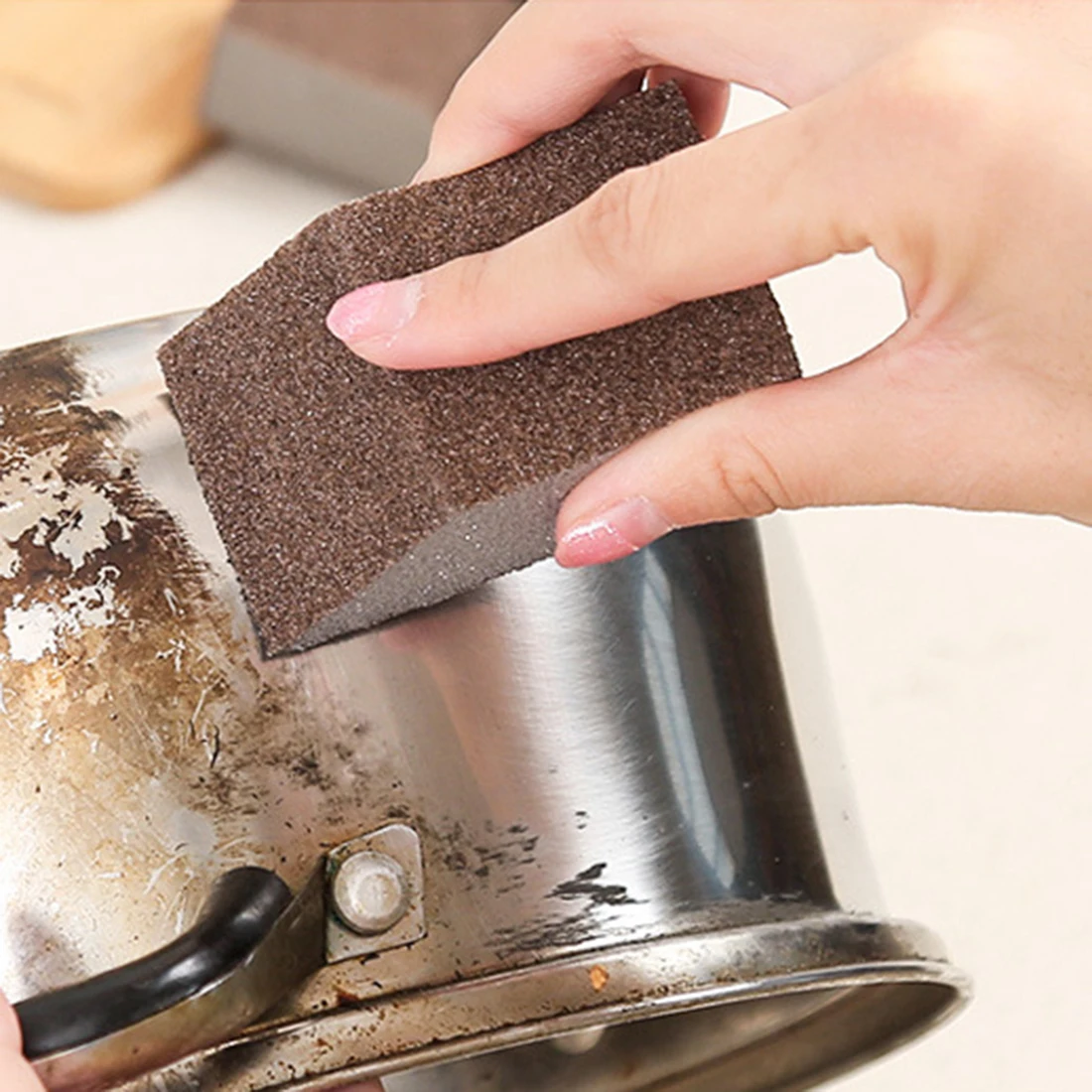 

New Arrival 1 Pcs Emery Sponge Brush Kitchen Cleaning Tool Sponge Pot Rust Rub Clean Brush Eraser - S