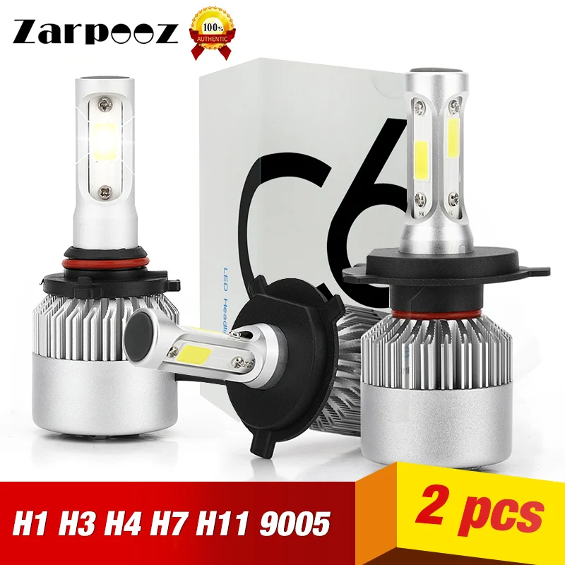 Zarpooz 2 предмета авто лампы светодиодный H1 H3 H4 H7 H8 H9 H11 880 881 9004 9005 9006 9007 фары