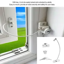 ESTINK Новое Детское защитное стекло из цинкового сплава замок окна открывания двери ограничитель замок с тросом Catch провода продукт для безопасности детей