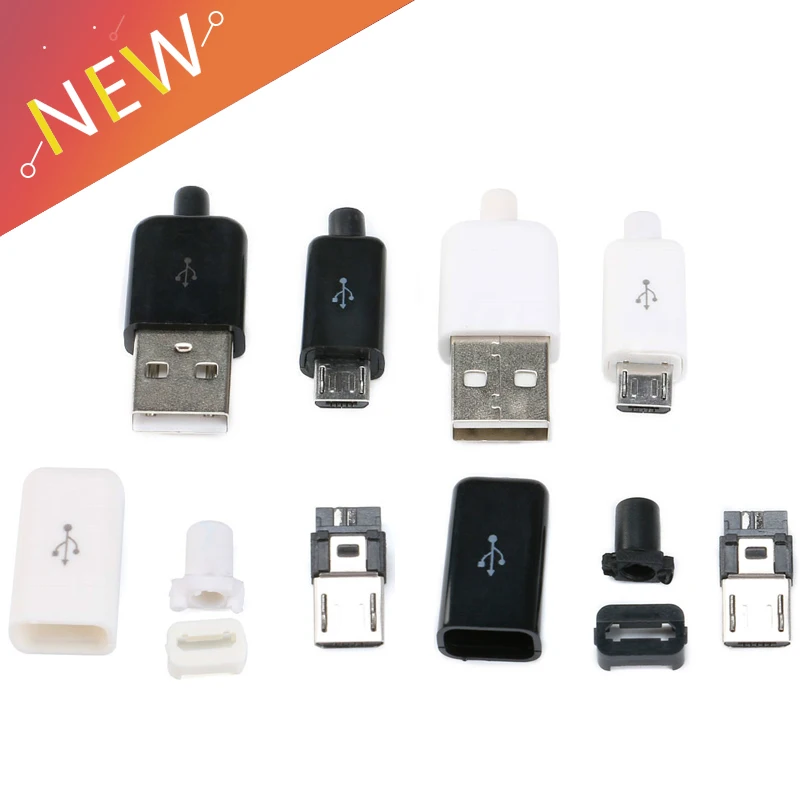 10Pcs USB Type B MICRO USB Male 5Pins Plug Connector JACK Adapter Socket DIY