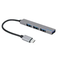 AAAJ-type-C-4 usb-хаб расширитель ультра-тонкий Мини Портативный 4-портовый Usb 3,0 концентратор Usb интерфейс питания для Mac-Book ноутбука планшета C