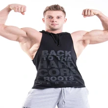 UK Для мужчин Толстовка с принтом без рукавов толстовка для бодибилдинга тренажерного зала Топы джемпер с капюшоном