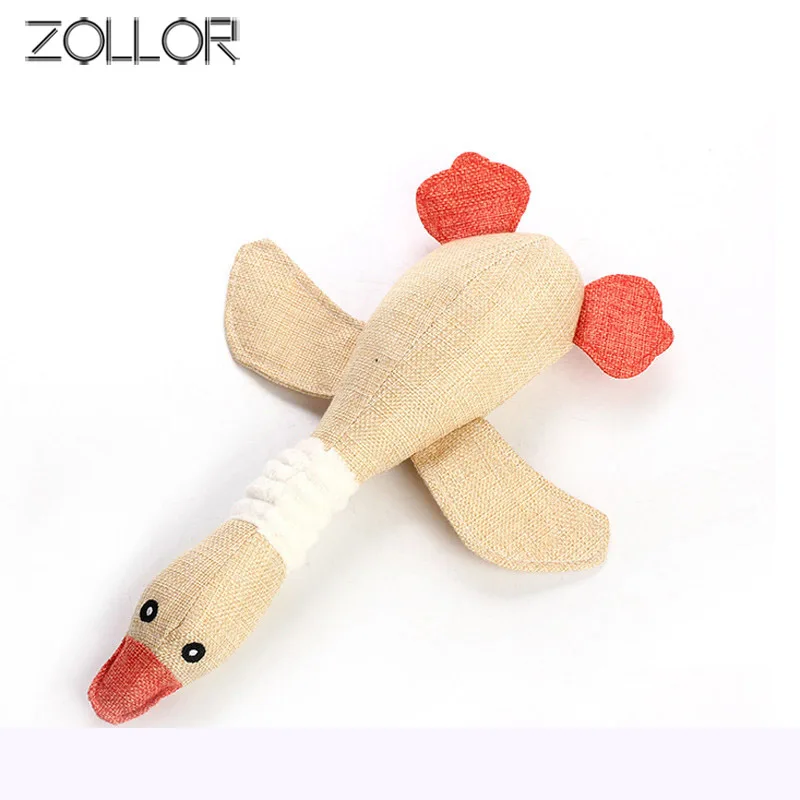 

ZOLLOR Popular Pet Dog Cat Funny Fleece Durability Plush Wild goose Squeak Chew Sound Toy Fit for All Pets Bite resistant Toys