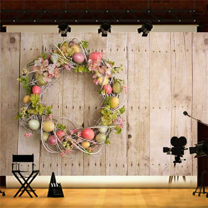 

7x5FT Easter Egg Wood Board Photography Backgrounds Vinyl wall Studio Photo Backdrops Prop