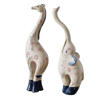 

Elephant Home Deco Deer Figurines r Kawaii Living Room Decoration Gift Decor Statuette Animals ElimElim