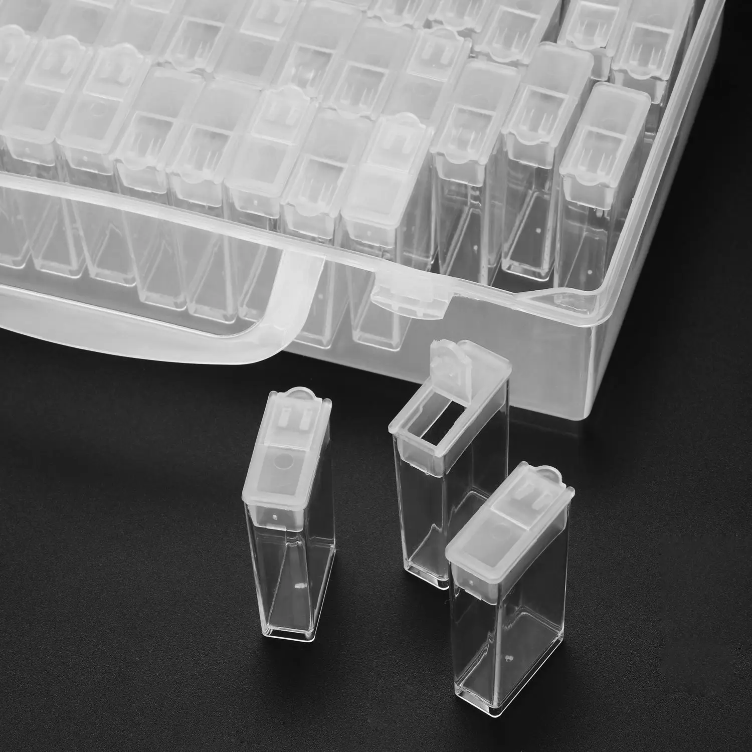

64 Detachable Grids Clear Plastic Storage Box Plastic Transparent Storage Organiser Container Large Container Box With Lock