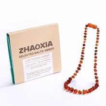Raw Baltic Amber Teething Necklace/Bracelet for Baby(Cognac - UnPolished) Handmade in Lithuania 3 Sizes