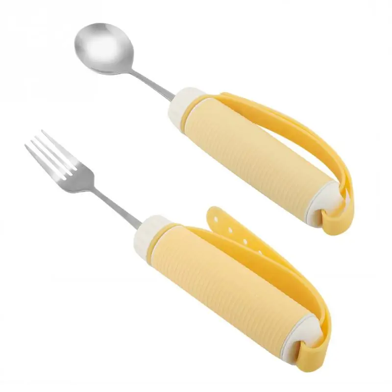 

New Disabled Patient Arthritis Elder Utensil Removable Flexible Rotating Eating Tablewares Disabled Fork New