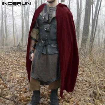 

INCERUN 2020 Punk Trench Mens Long Coats Cloak Hiphop Jacket Outwear Vintage Cape Male Men Clothes Windbreaker Fashion Moletom