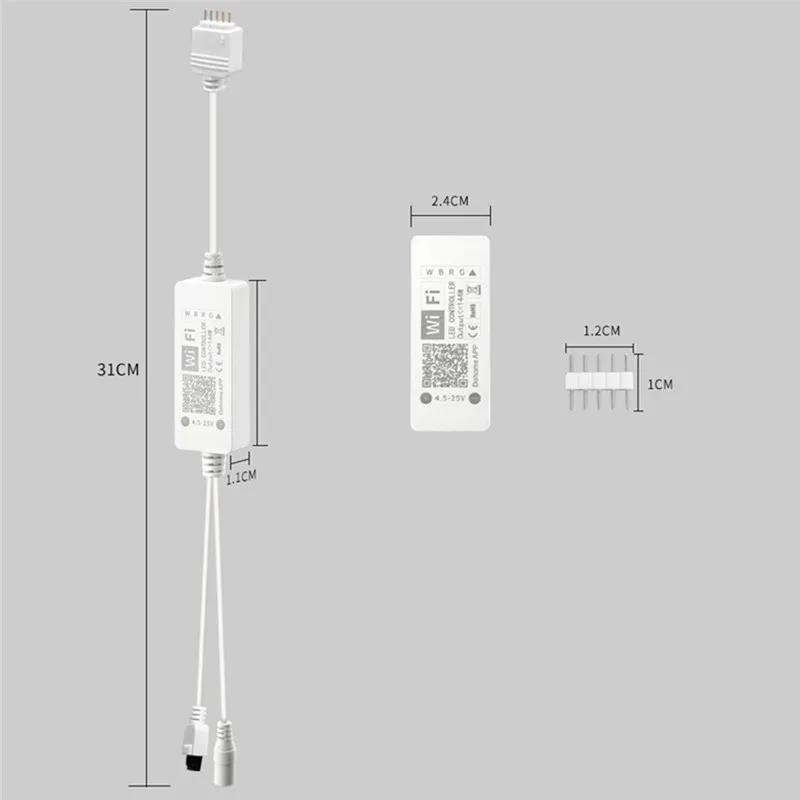 Светодиодный светильник-контроллер CLAITE RGBW DC5-25V 144 Вт 5Pin Smart APP WiFi контроллер с 24 клавишами для работы с Alexa Google Assistant