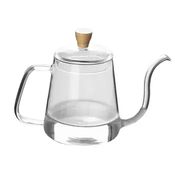 

600ml Pour Over Gooseneck Coffee Kettle Tea Pot With Lid For Travel Camping