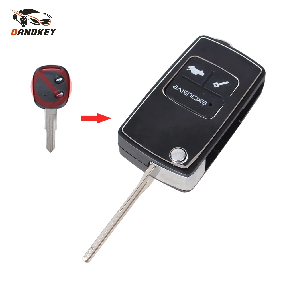 

Dandkey Modified Flip Folding Keyless Fob 2 Button Key Shell For Chevrolet Epica Lova Spark Avoe Remote Car Key Case With Logo