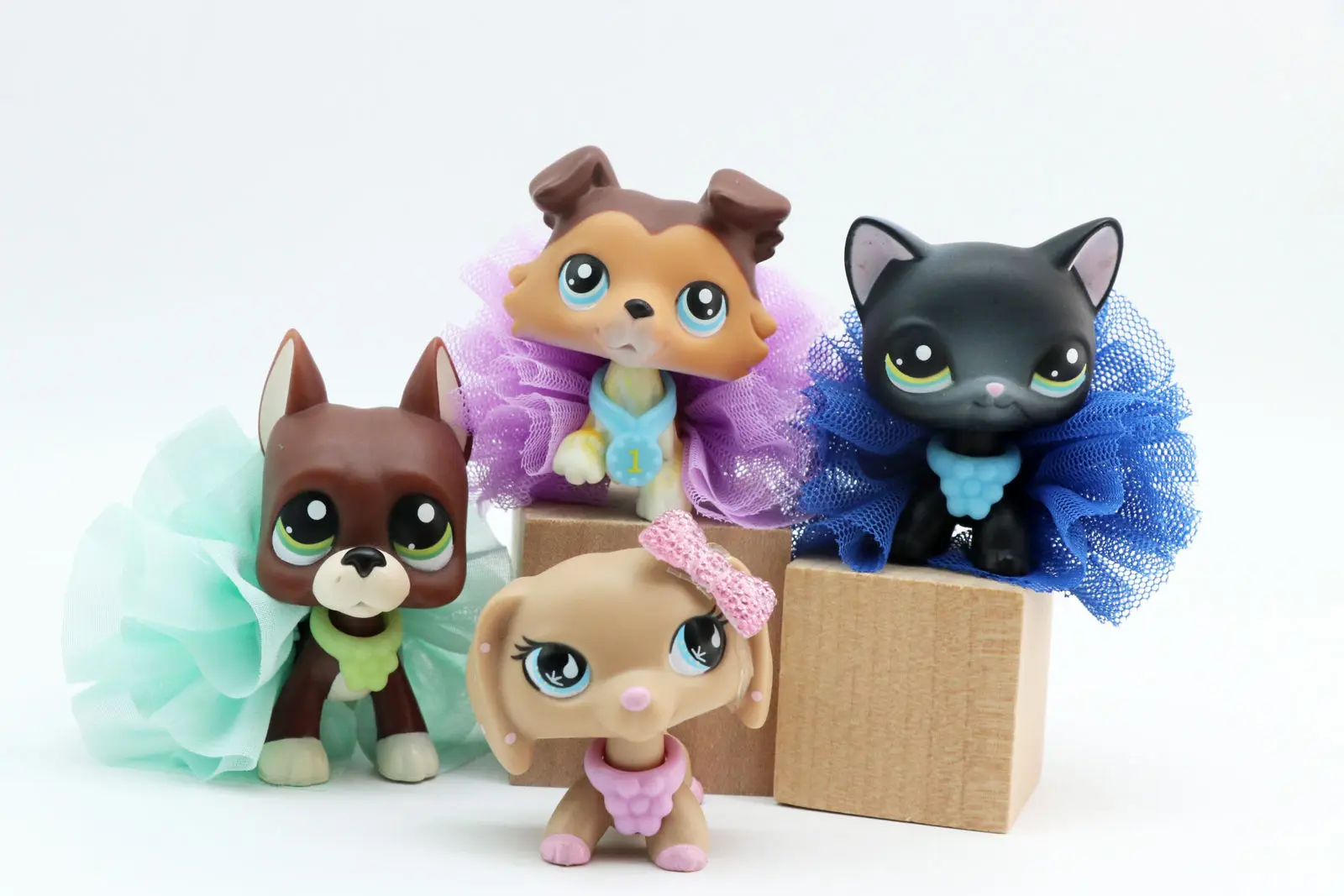 Pet shop игрушка новая коллекция колли белая собака стоящий кокер спаниель littlest