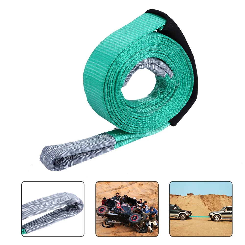 حبل قطر 5 m/16ft 5 طن سيارة حبل قطر حزام سحب الكابل مع خطاف الطوارئ الثقيلة سحب مقطورة عالية قوة البوليستر