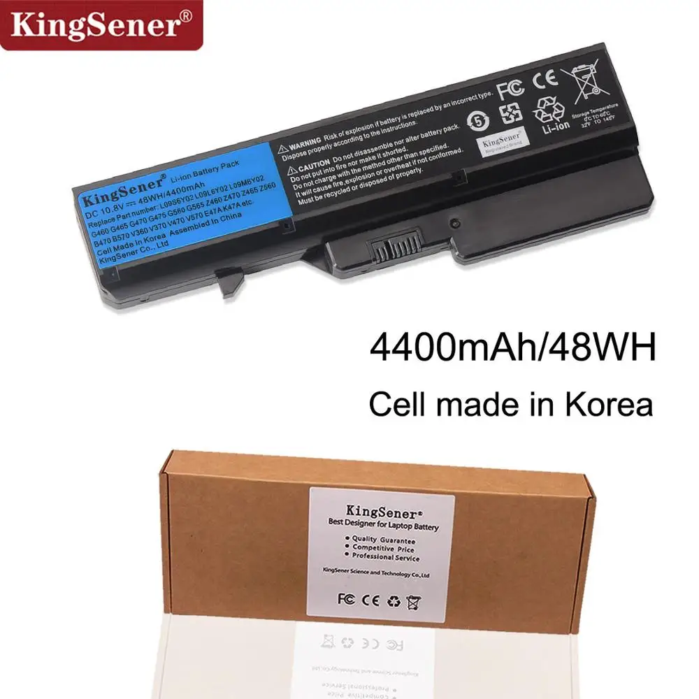 KingSener L09M6Y02 L09C6Y02 ноутбук Батарея для lenovo G465 G475 G565 G570 G575 G770 Z460 Z465 Z470 Z570 Z565 E47A K47A 4400 мА-ч