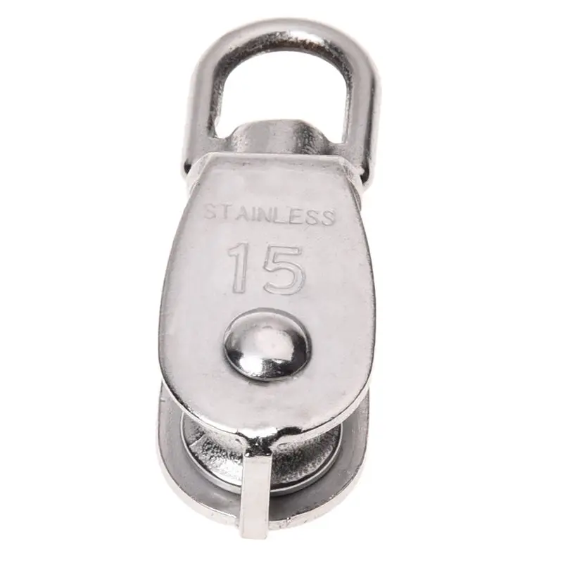 

Stainless Steel 304 Single Wheel Swivel Pulley Loading Silver (M15)