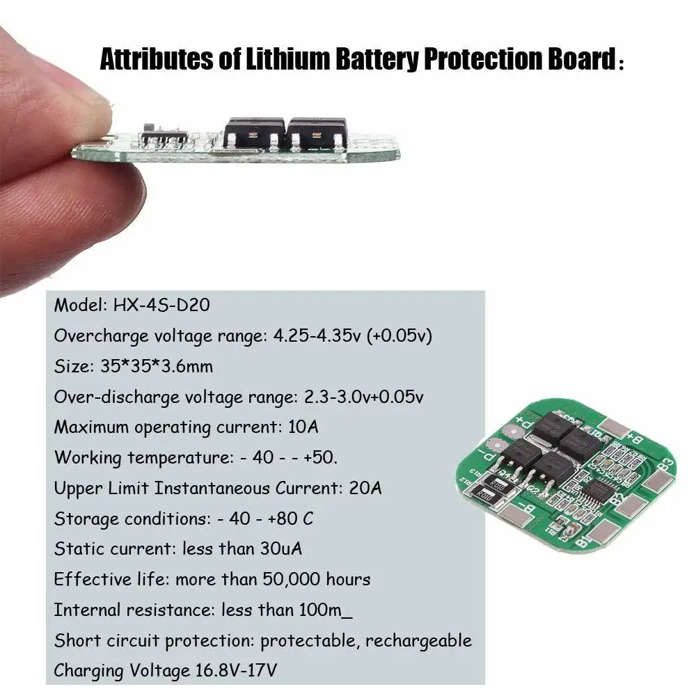 4S 14 8 V 16 20A Peak LI Ion BMS PCM Защитная плата для литиевой батареи LicoO2 Limn2O4 18650 комплект